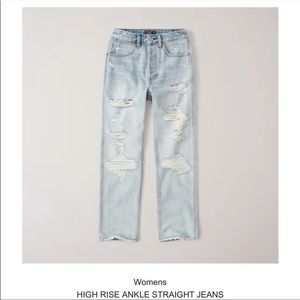 Abercrombie & Fitch High Rise Ankle Straight Jeans